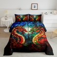 thumbnail image 2 of Erosebridal Magic Dragon Animal Bedding Full Comforter Set, Retro Wildlife Down Comforter, REversible 3 Pieces, Microfiber, 2 of 7