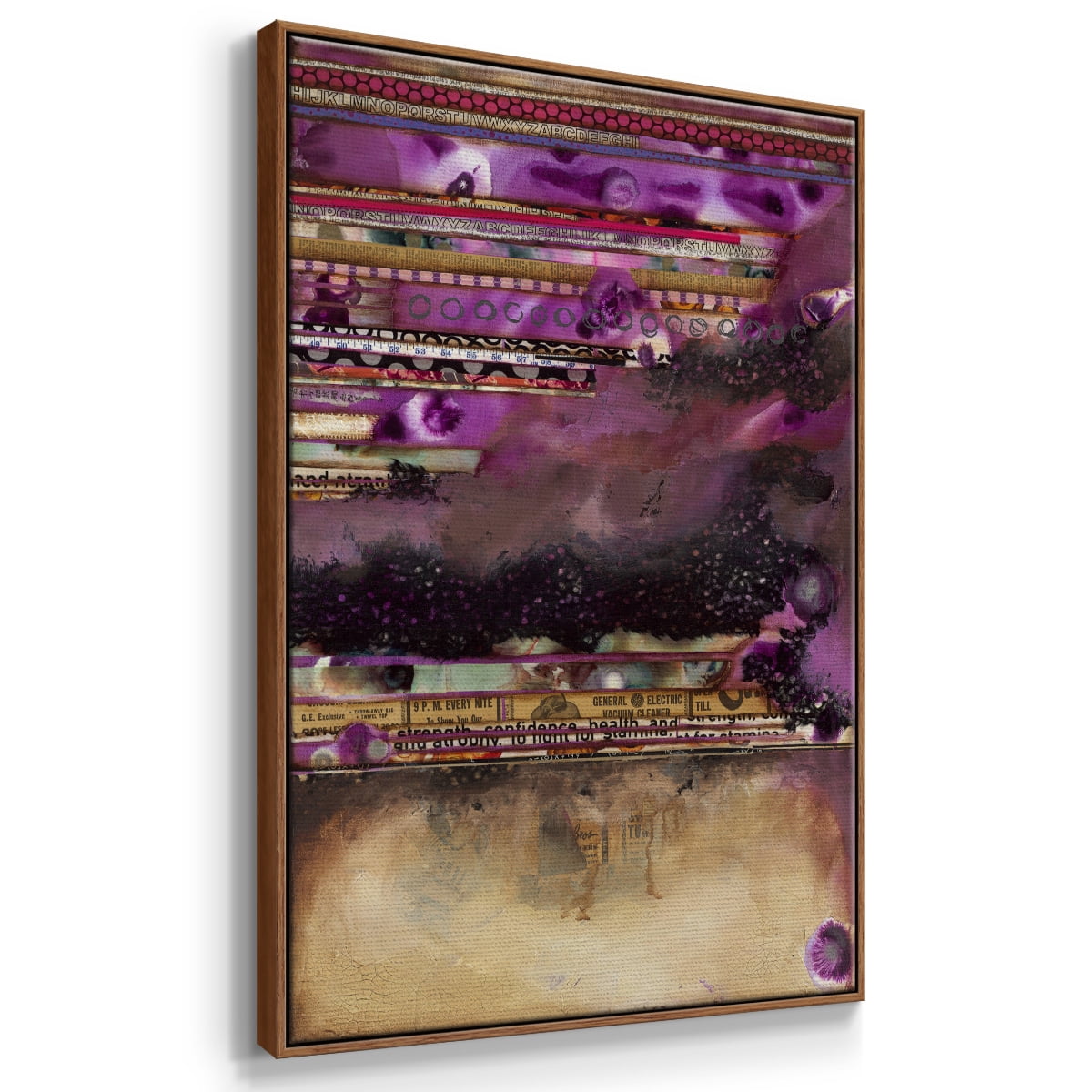 Fuschia on Fire Framed Premium Gallery Wrapped Canvas - Ready to Hang - 27 x 41 - Walnut Floating Frame