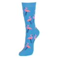 thumbnail image 1 of Women's Comfort Novelty Crew Socks, Flamingo Blue, 1 Pair, 1 of 2