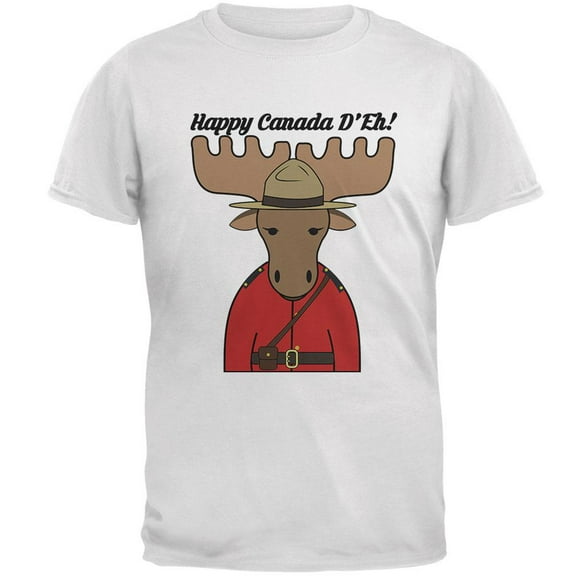 Happy Canada Day Moose Canadian Mens T Shirt White 3X-LG