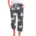 thumbnail image 1 of YDLCAFD Women's Spring And Summer Printed Lace Up Pocket Loose Wide Legged Capris (5), 1 of 4
