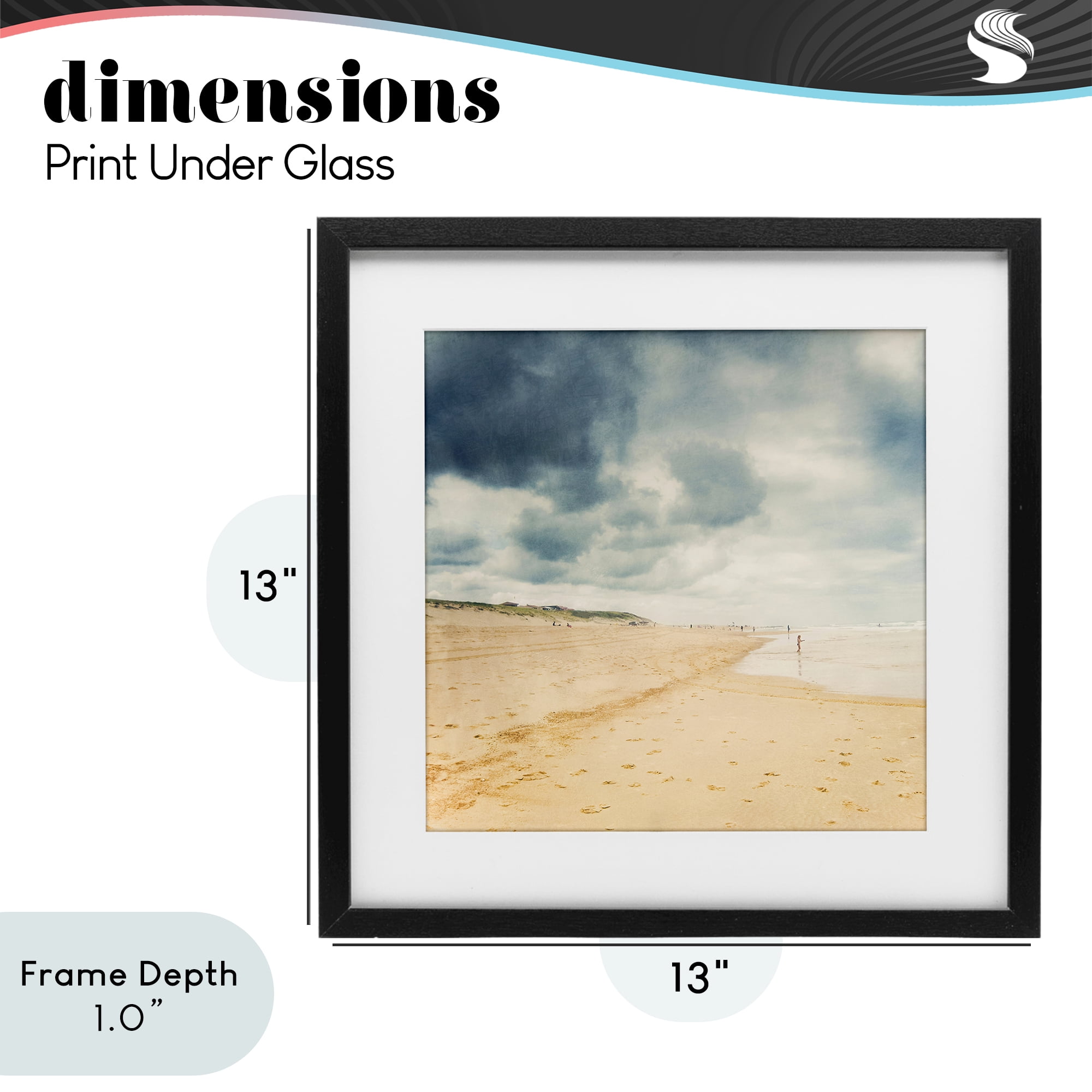 Stupell Industries Beach On A Cloudy Day Black Framed Print Under Glass, design by Dirk Wüstenhagen
