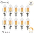 thumbnail image 2 of Bombilla LED tipo vela C35, base de candelabro E14, 4 W, 6 W, regulable, Edison, 2700 K, blanco cálido y frío, 6000 K, lámpara de repuesto para candelabro, 2 of 4