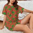thumbnail image 4 of Rateoe Broccoli Pattern Women's Short-Sleeved Pajama Set - 2 Piece Soft and Lightweight Sleepwear Set-Medium, 4 of 7