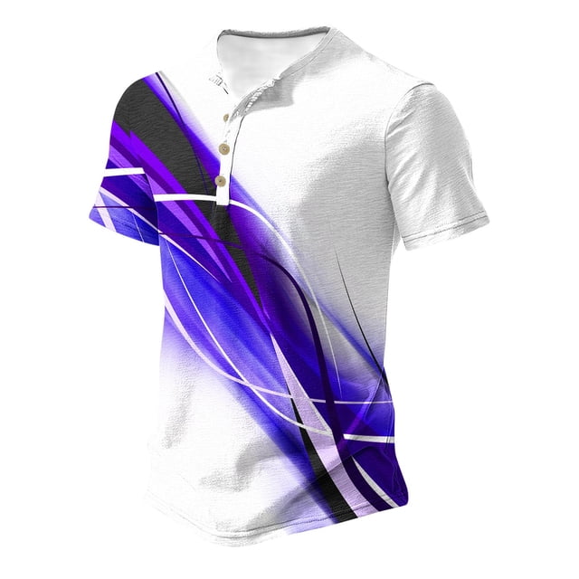 Mefallenssiah Hommes Hauts, Décolleté Hommes Décontracté Col Rond Impression Pull Sport Manches Courtes T Chemise Chemisier