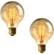thumbnail image 1 of Bombilla de rosca Edison G80 de 60 W, paquete de 2, bombillas de rosca regulables vintage E27, bombillas decorativas de filamento en espiral, luz blanca cálida de 2700 K, 1 of 5
