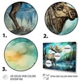 thumbnail image 3 of Designart "Serenity of Moose at Morning Lake" Animals Framed Wall Art - Modern Blue Moose Entryway Framed Wall Art Print, 3 of 6