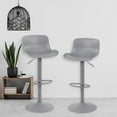 thumbnail image 2 of AmeriHome Full Back Gray Plastic Adjustable Height Solid Color Monochromatic Bar Stool Set- Powder Coat Matte Paint Finish, 2 of 5