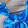 thumbnail image 4 of Vestido largo de princesa con botones sin mangas y estampado de verano para niños, estilo vacacional, top de poliéster para niños, 4 of 8