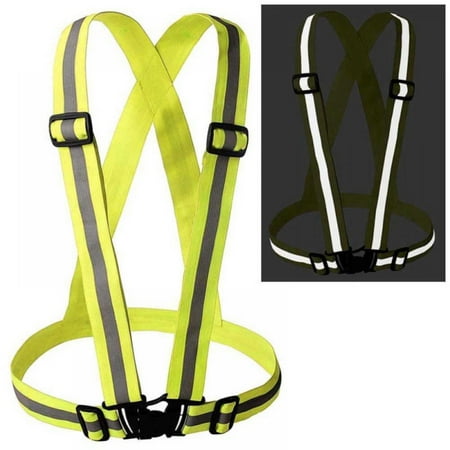 

Reflective Vest Men Women 15mm Wide Elastic Strap High Visibility Adjustable Waistcoat Tank Safety Outdoor Sportswear