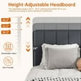 thumbnail image 3 of Pingliang Home Full Size Bed Frame with Adjustable Upholstered Headboard&Wood Slats Support,Gray, 3 of 9