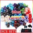 thumbnail image 2 of 140/105/70/42/21Pcs Multicolour Dice Set Random Color Polyhedral RPG DND Role Playing Dragons Board Game Multiple Dice with Bags, 2 of 5