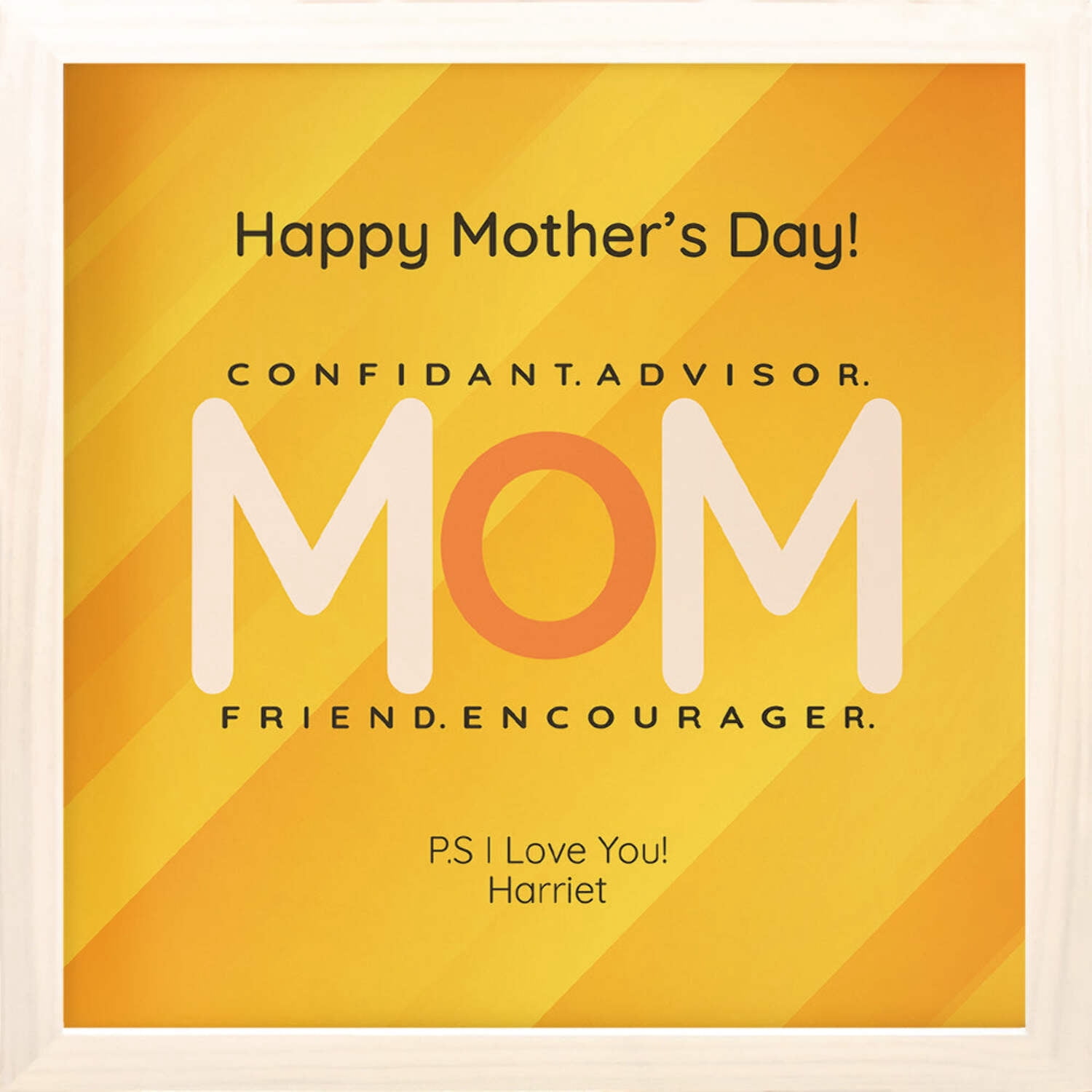 Mother's Day Birthday Personalized Print or Framed Print | Confidant. Advisor. Friend. Encourager