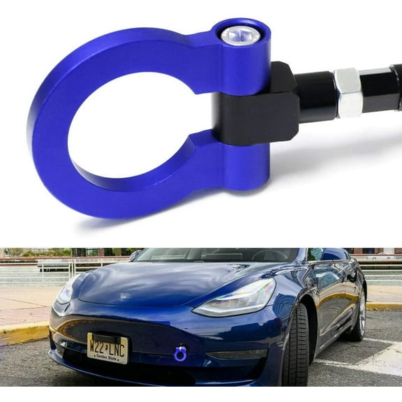 Tesla Model 3, Y Front Tow Hook T6 Lightweight Aluminum, Blue