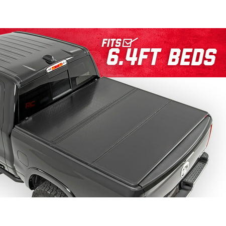 Rough Country Hard Tri-Fold (fits) 2019 RAM Truck 6.4 FT Bed Truck Tonneau Cover 45307650 Hard (Best Hard Tonneau Cover Review)
