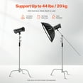 thumbnail image 4 of KFFKFF C Stand, Peak Elevation 10.83 ft/330 cm, Robust Stainless Steel Photographic Light Stand with 4.8-9.8 ft Modifiable Elevation, 44 lbs/20 kg Weight Tolerance for Studio Softbox, Monolight, 4 of 9