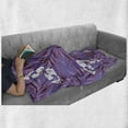 thumbnail image 6 of Mauve Soft Flannel Fleece Throw Blanket, Exquisite Butterfly Animal with Wings Fairy Illustration Print, Cozy Plush for Indoor and Outdoor Use, 50" x 60", Lavender and White, by Ambesonne, 6 of 6