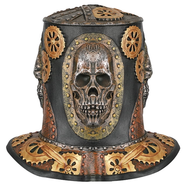 Disfraz de cosplay de resina con forma de calavera steampunk con engranajes