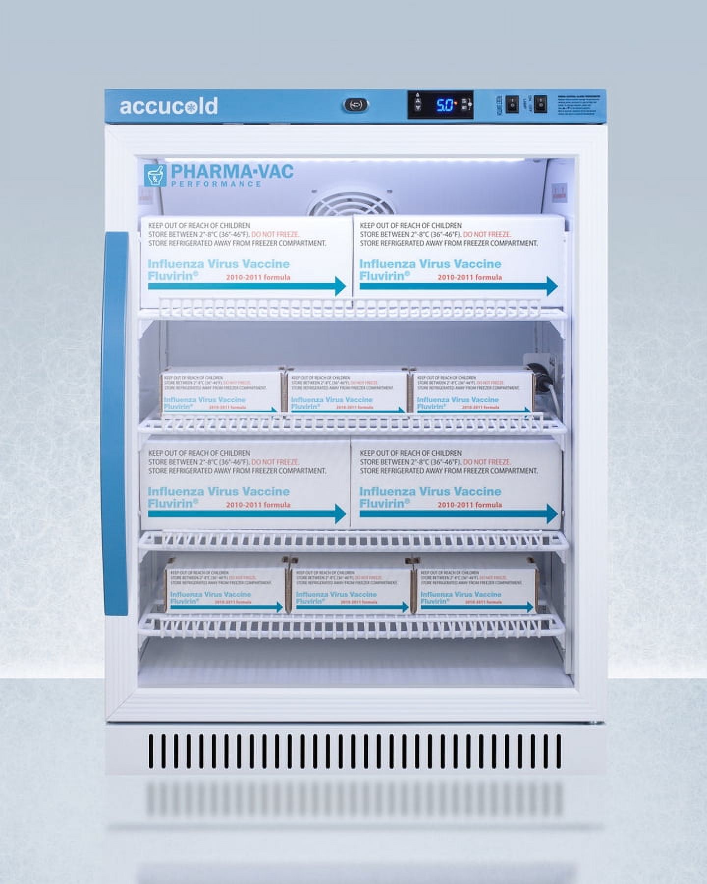 Summit Appliance ARG6PV 32.5 x 23.38 x 24.38 in. 6 cu. ft. Pharma-Vac Performance Series All-Refrigerator with Glass Door, White