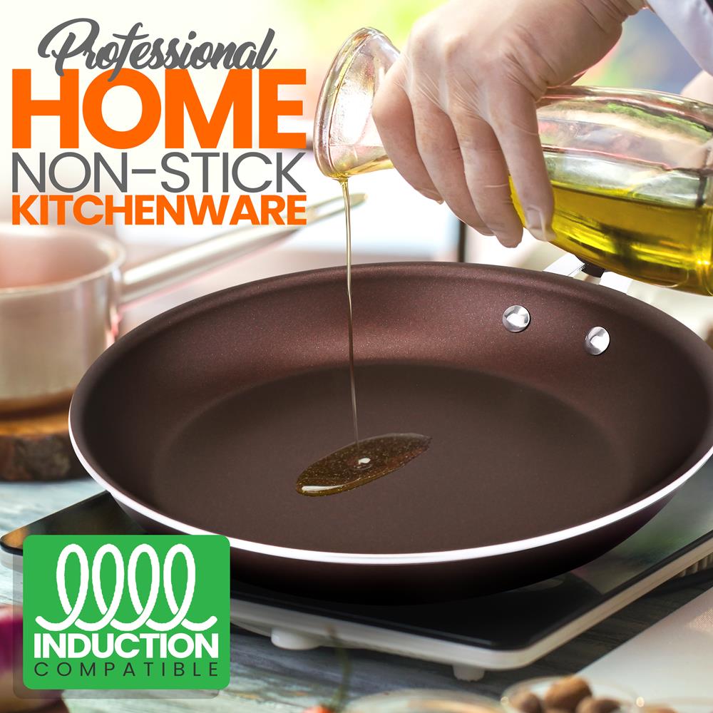 10'' Medium Fry Pan - Non-Stick High-Qualified Kitchen Cookware, Safe for Gas, Electric, Ceramic & Induction Counter Cooktops (Works with Models: NCCW14SBR & NCCW20SBR) - NutriChef NCCW14SBRMFP