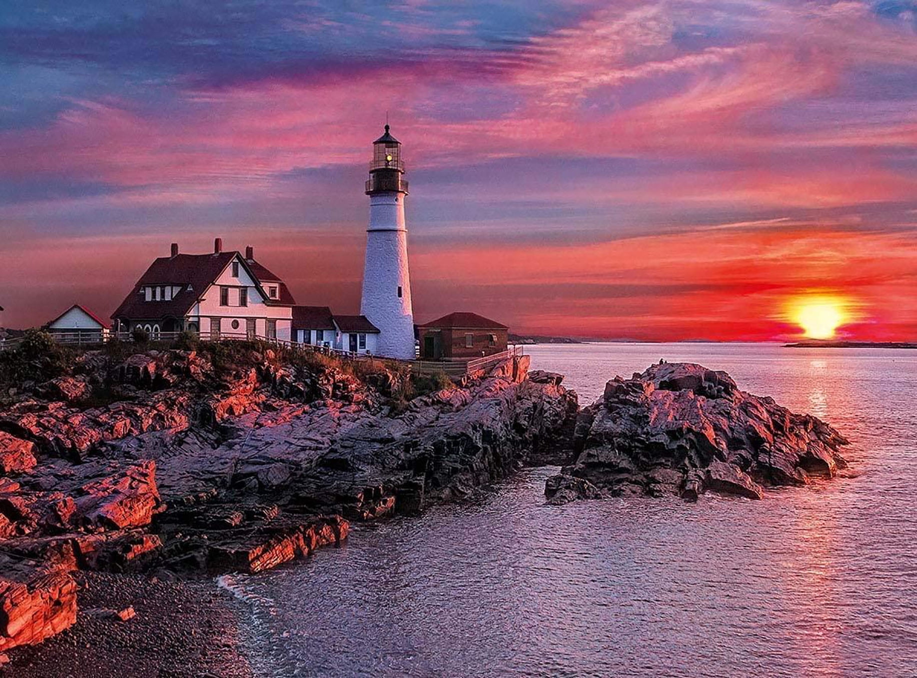5D Diamond Painting Kits Sunset Lighthouse for Adult Kids Round Full Drill, DIY Diamond Art Cross Stitch (12x16 inch)