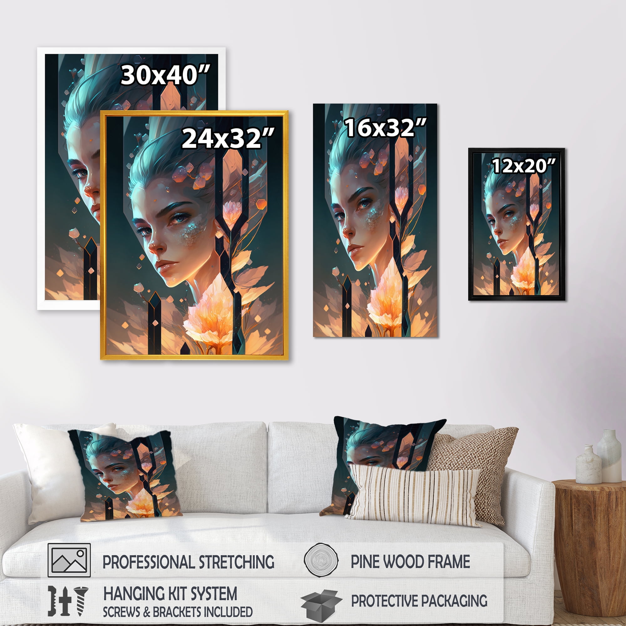 Designart Portrait Of Alien III Canvas Wall Art