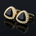 thumbnail image 3 of Guangzhoushicwz Gemelos de cristal negro para hombre Gemelos elegantes para hombre para fiesta de bodas Regalo único, 3 of 5