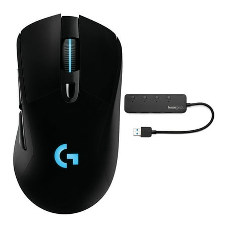 Logitech G703 LIGHTSPEED Wireless Gaming Mouse with Knox Gear 4-Port USB 3.0 Hub