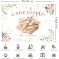thumbnail image 6 of 7x5FT Books Baby Shower Backdrop A New Chapter Will Soon Begin Background for Girls Floral Leaves Shoes Baby Shower Party Decorations Banner Supplies Photo Booth Props, 6 of 6