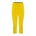 thumbnail image 3 of BKQCNKM Cropped Leggings for Women, Yoga Pants Women, Workout Leggings for Women, Casual Comfort Printed Stretch Cropped Pants, Gym Leggings, Yellow L, 3 of 8