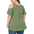 thumbnail image 3 of CHOK Women‘s Plus Size Cold Shoulder Tunic Top Summer Short Sleeve Blouse, 3 of 7