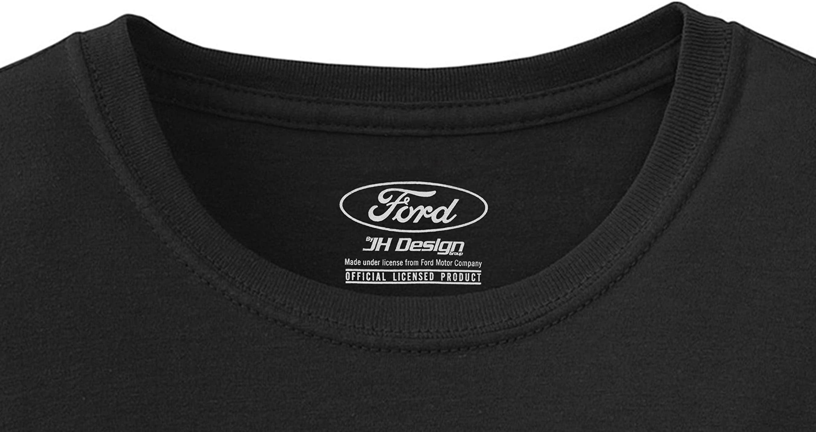 JH Design Group Mens Ford Mustang Tri-Bar Pony Distressed Collage T-Shirt