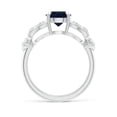 thumbnail image 2 of ANGARA Natural Nature Inspired Round 1.6 ct Blue Sapphire Leaf Shank Ring in 14K White Gold for Women (Size-7mm) | September Birthstone, Anniversary, Jewelry Gift for Women | Natural Sapphire Ring, 2 of 10