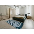 thumbnail image 5 of Ahgly Company Machine Washable Indoor Round Abstract Columbia Blue Area Rugs, 5' Round, 5 of 7