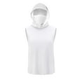 thumbnail image 5 of Fanxing Big and Tall Sun Shirt with Mask Fishing Shirts for Men Sleeveless UPF 50 Rash Guards Cooling Hoodies Hiking Shirts White,M, 5 of 9