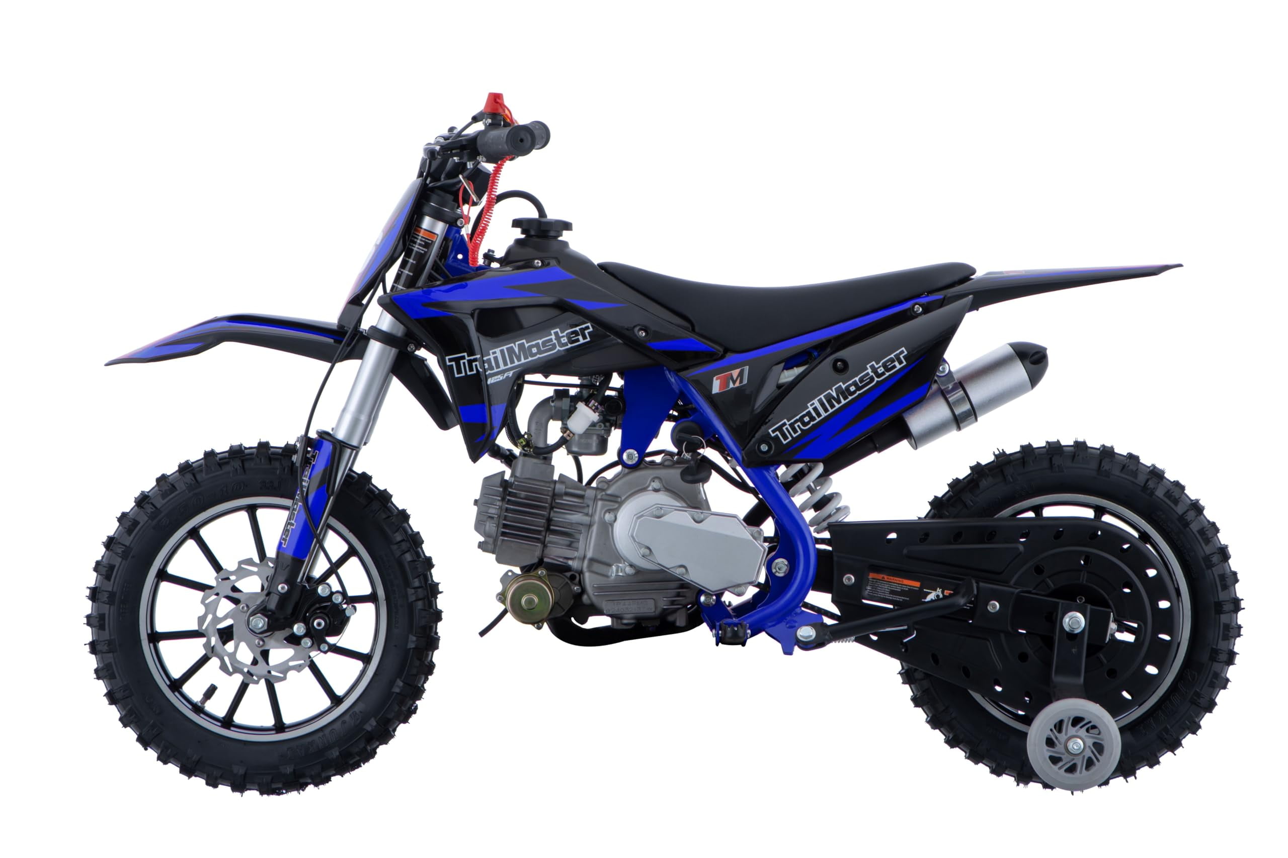 Trailmaster TM-06 Dirt Bike with CVT Transmission, Electric Start, Disc Brake! 10" Wheels! with Free Training Wheels! (Blue)