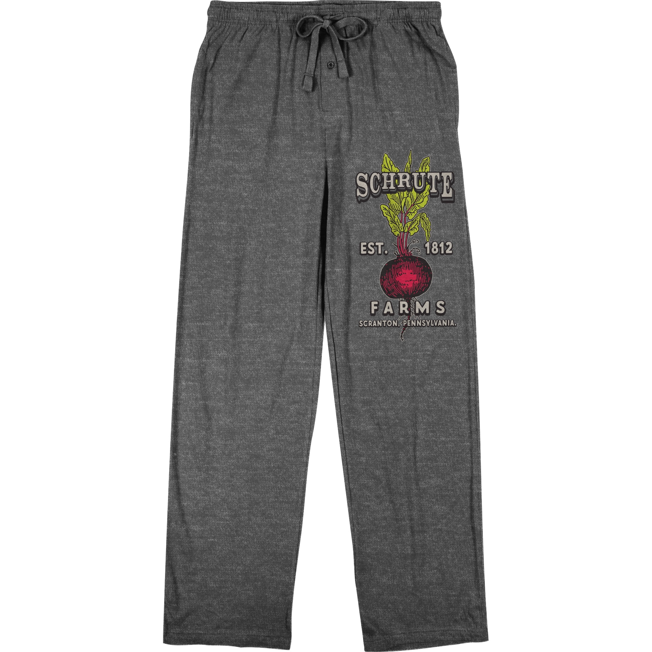 Bioworld The Office Schrute Farm Beets Mens Heather Gray Drawstring Sleep Pajama Pants-M, Men's, Size: Medium