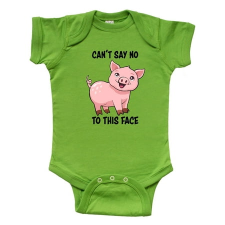 

Inktastic Cant Say No to this Face- cute pig Gift Baby Boy or Baby Girl Bodysuit