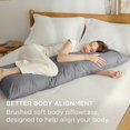 thumbnail image 2 of shiyou-Body Pillow Case Cover - Grey Polyester Microfiber Long Pillow Cases, Ultra Soft and Cozy Body Pillowcase with Envelope Closure, 1 Pack, 20x54 Inches, 2 of 4