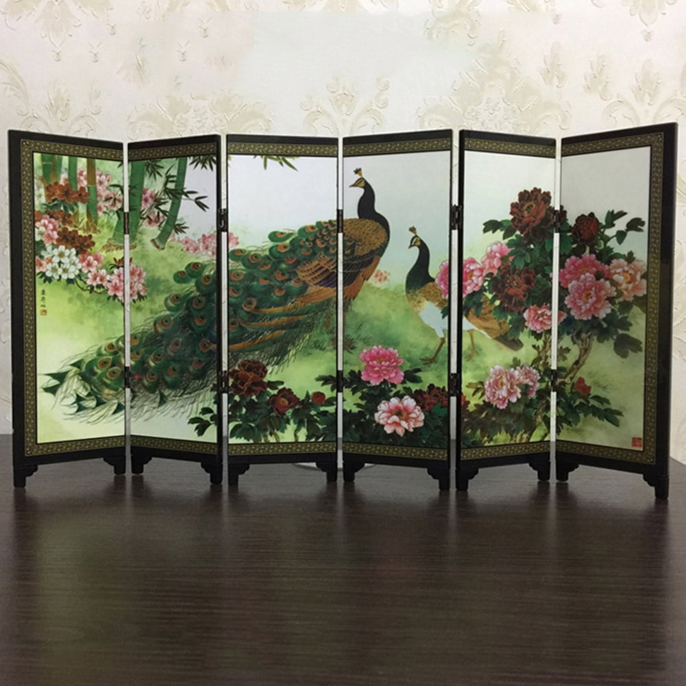 Bluelans Wooden 6Panel Peacock Screen Room Divider Kuwait Ubuy