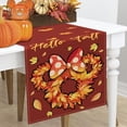 thumbnail image 4 of Chemin de Table Couronne de Souris Dessin Animé Bonjour Automne, Feuilles d'Érable Rouges Décoration de Table de Cuisine, Décoration de Maison en Toile de Jute pour Fête Intérieure Extérieure 13 x 90 Pouces, 4 of 6
