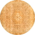 thumbnail image 1 of Ahgly Company Indoor Round Abstract Orange Modern Area Rugs, 4' Round, 1 of 4
