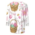 thumbnail image 5 of Kctiaxy Happy Easter Womens Tops Round Neck 3/4 Length Sleeve T-Shirts Fashion Graphic Loose Fits Dressy Festival Pullover Blouse Summer Tees, 5 of 7