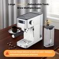 thumbnail image 2 of Upgraded 20 Bar Expresso Machine - Stainless Steel with Steam Milk Frother, Removable Water Tank, Compact Design & Sleek Silver Finish, Professional Home Barista Coffee Maker, 2 of 7