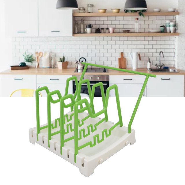 Pot Lid Holder, Durable PP, Space Saving, Nonslip Base, Wide Application, Cutting Board Organizer with Easy Installation