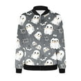thumbnail image 5 of WXLWZYWL Womens Halloween Bomber Jacket Trendy Pumpkin Ghost Bat Spider Floral Print Casual Coat Zip Up Outerwear Windbreaker with Pockets Stand Collar Fall Clothes, 5 of 5
