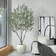 thumbnail image 4 of 8ft Artificial Olive Tree with 18 inch White Planter, Tall Fake Olive Trees for Indoor, Faux Olive Silk Tree, Large Olive Plants for Home Decor and Housewarming Gift, 4 of 8
