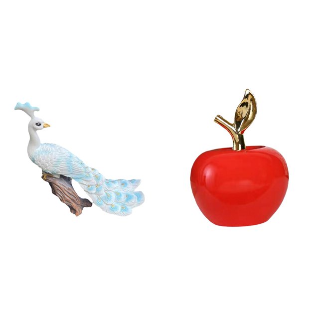 Estatua del pavo real,Estatua de pavo real,adorno de escritorio creativo y divertido,Escultura decorativa de pavo real para decoración del hogar,Estatua,Escultura de fruta artificial,estatua y