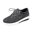 thumbnail image 2 of Platform Sneakers for Women Glitter Casual Walking Shoes Lace Up Sequin Fashion Shoes Lightweight Thick Sole Comfort Shoes, 2 of 7