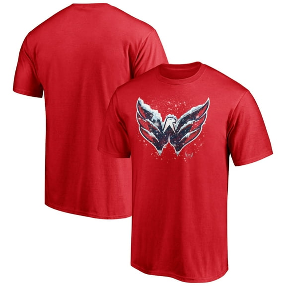 Men's Red Washington Capitals Snow Logo T-Shirt